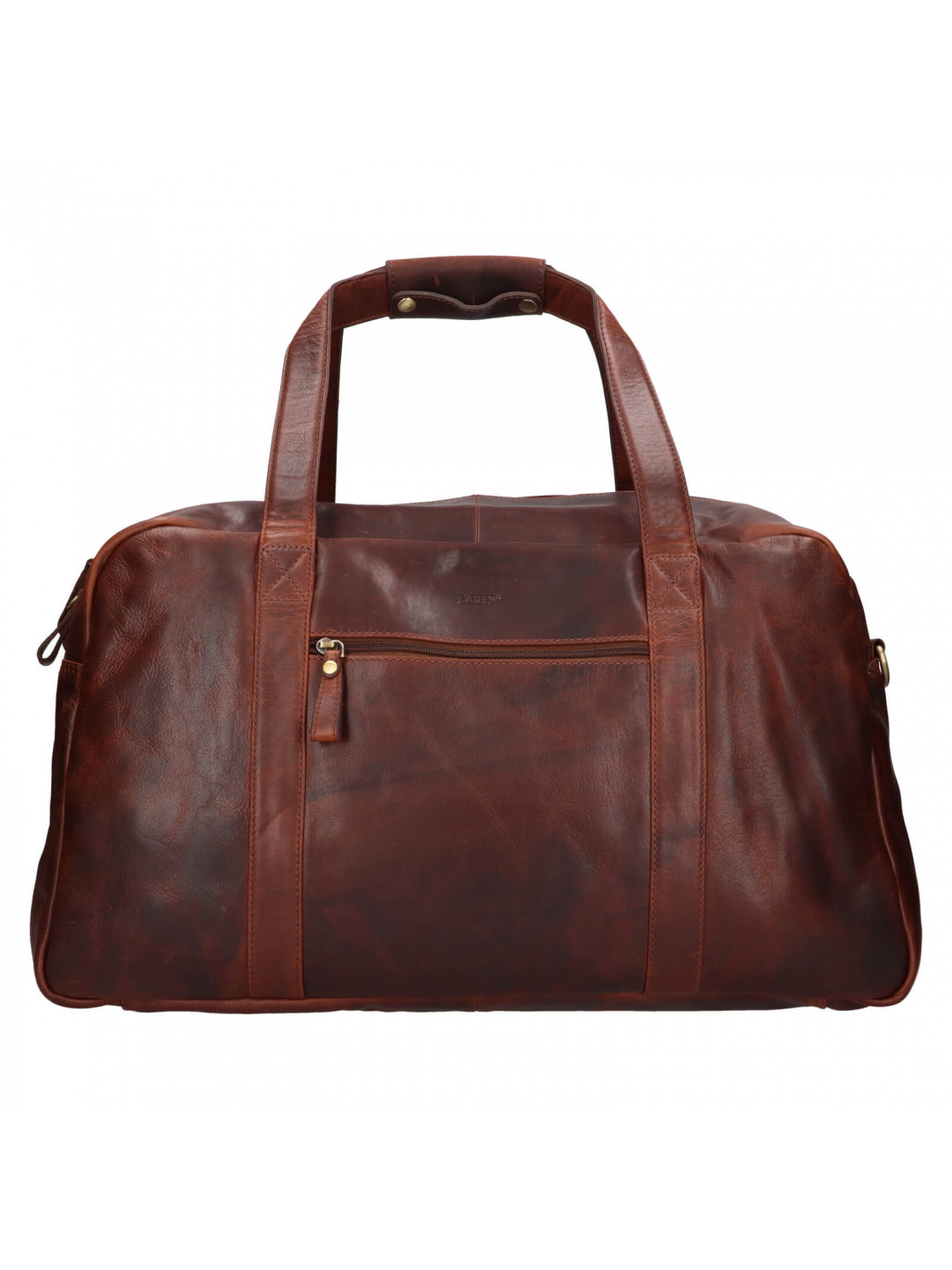 Kožená cestovní taška Lagen Miami – hnědá